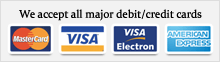 We accept all major debit/credit cards